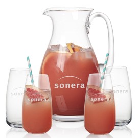 St Tropez Pitcher & 4 Hogarth Beverage with Logo