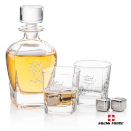 Custom Sterling Decanter Set & Ice Cubes