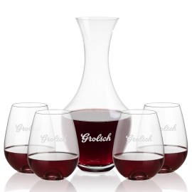 Promotional Oldham Carafe & 4 Edderton Stemless