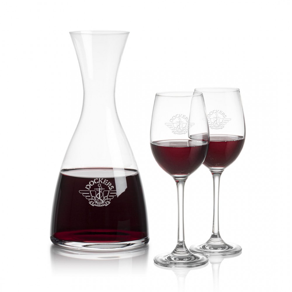 Barham Carafe & Burlington Wine with Logo
