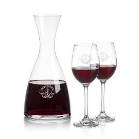 Barham Carafe & Burlington Wine with Logo
