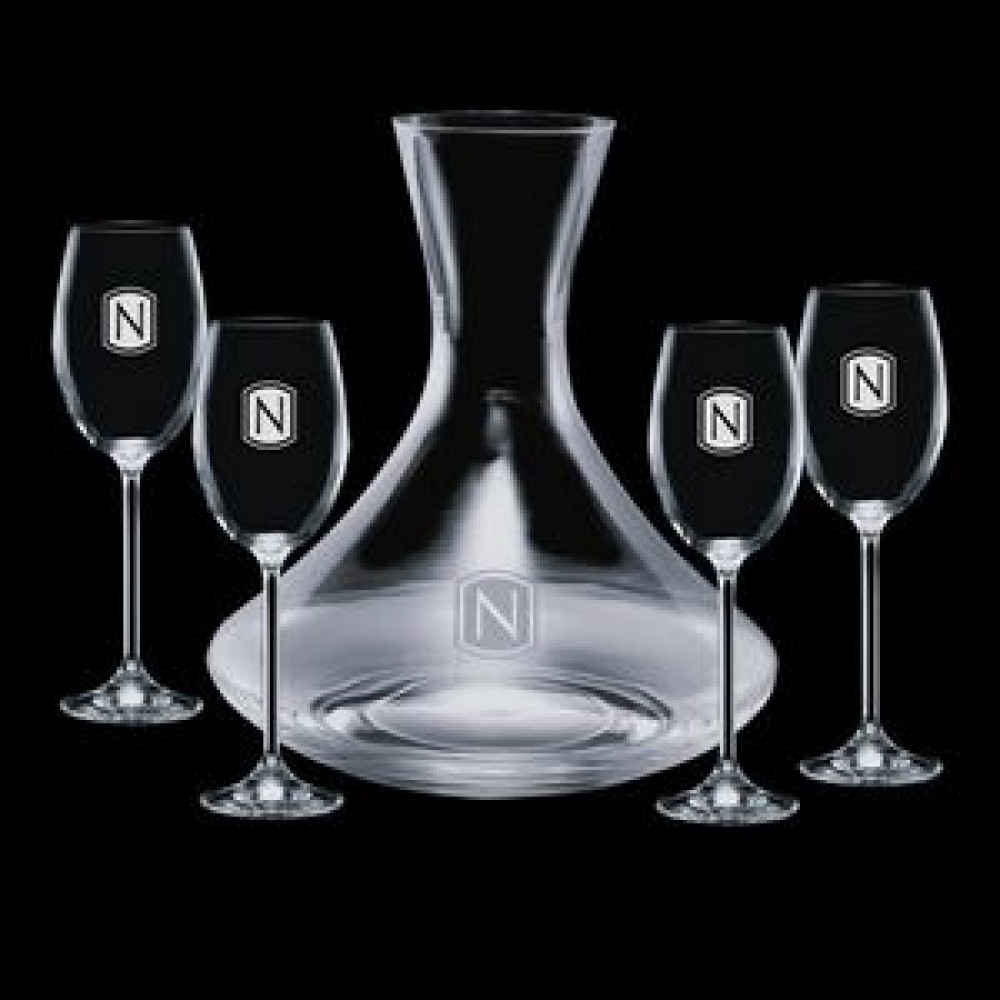 Custom Printed Senderwood Carafe & 4 Woodbridge Wine Custom Printed Senderwood Carafe & 4 Woodbridge Wine