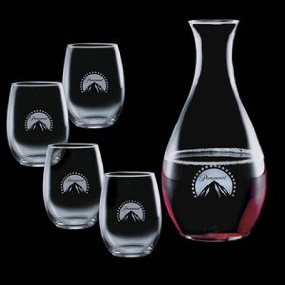 Custom Printed Riley Carafe & 4 Stanford Wine Custom Printed Riley Carafe & 4 Stanford Wine