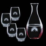Custom Printed Riley Carafe & 4 Stanford Wine