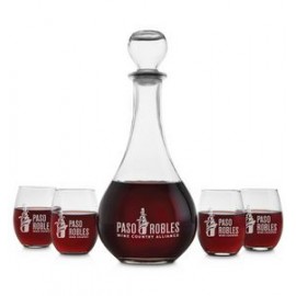 Logo Branded 5 Piece Loto Carafe Set - Etched