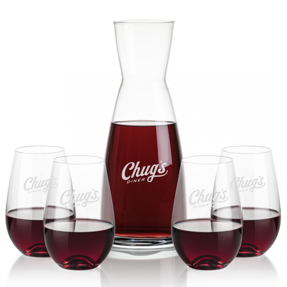 Personalized Winchester Carafe & 4 Boston Stemless