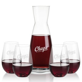 Personalized Winchester Carafe & 4 Boston Stemless