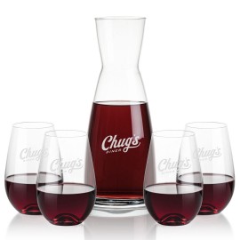 Winchester Carafe & 4 Boston Stemless with Logo
