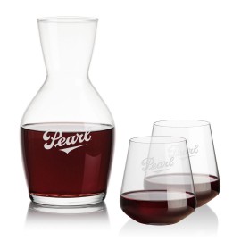 Westwood Carafe & 2 Cannes Stemless with Logo