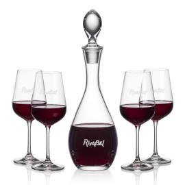 Personalized Malvern Decanter & 4 Laurent Wine  Personalized Malvern Decanter & 4 Laurent Wine