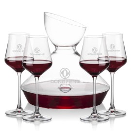 Woodbury Carafe & 4 Bretton Wine with Logo  Woodbury Carafe & 4 Bretton Wine with Logo