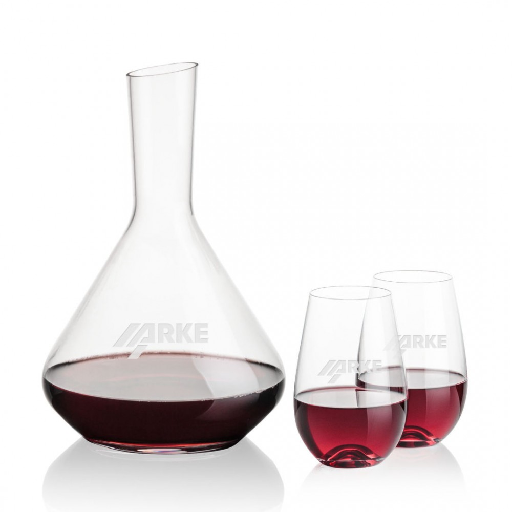 Terrassa Carafe & Boston Stemless Wine with Logo