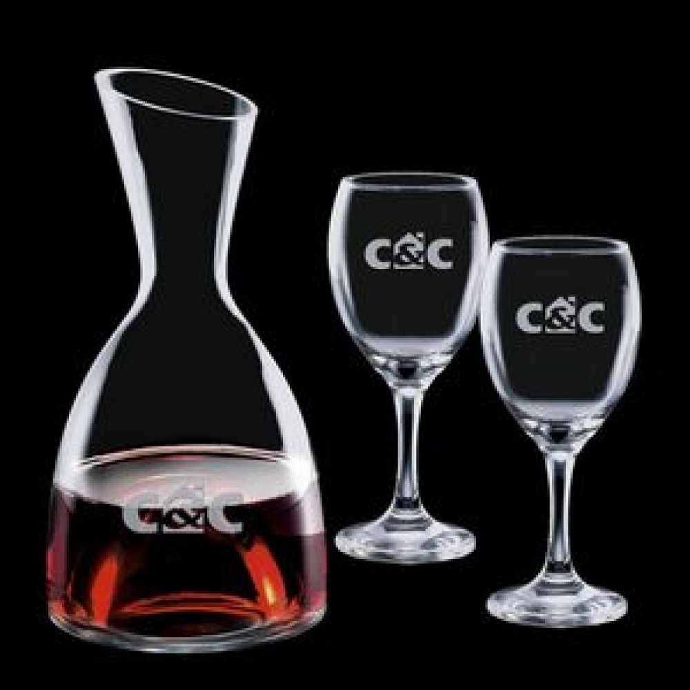Personalized Rathburn Carafe & 2 Wine Personalized Rathburn Carafe & 2 Wine