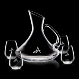 Logo Branded Bearden Carafe & 4 Stemless Wine  Logo Branded Bearden Carafe & 4 Stemless Wine