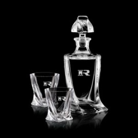 Oasis Decanter & 2 On-the-Rocks with Logo