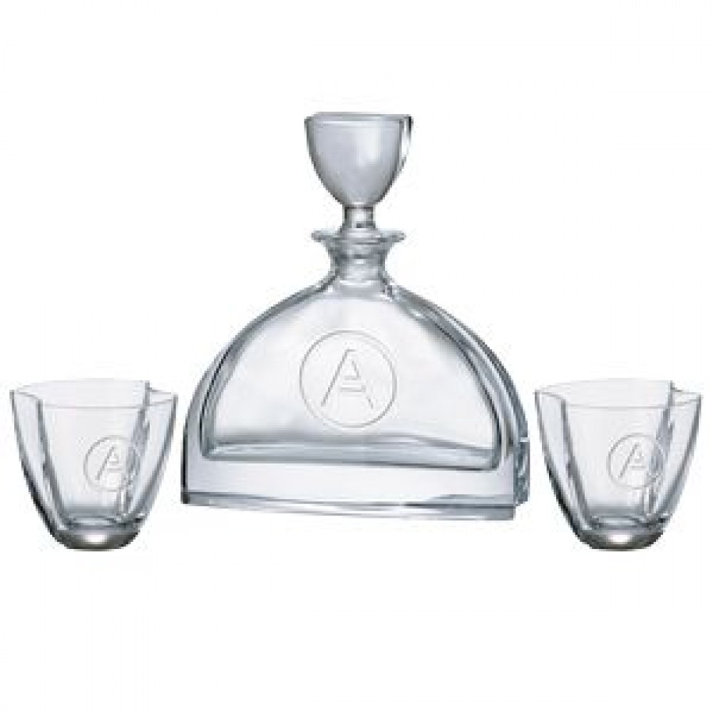 Nemo Decanter (24 oz.) with Two Matching (10.75 oz.) Nemo Rocks Glasses (3 Piece Set) Logo Branded Nemo Decanter (24 oz.) with Two Matching (10.75 oz.) Nemo Rocks Glasses (3 Piece Set) Logo Branded