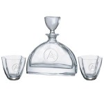 Nemo Decanter (24 oz.) with Two Matching (10.75 oz.) Nemo Rocks Glasses (3 Piece Set) Logo Branded