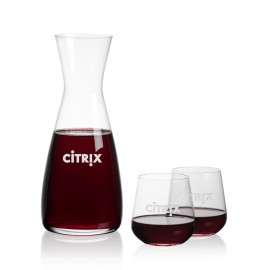 Custom Portofino Carafe & 2 Howden Stemless Wine  Custom Portofino Carafe & 2 Howden Stemless Wine
