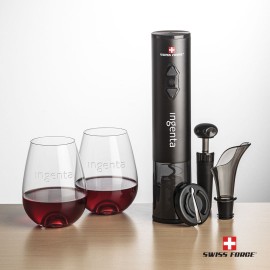 Swiss Force Opener & 2 Edderton Stemless Wine with Logo