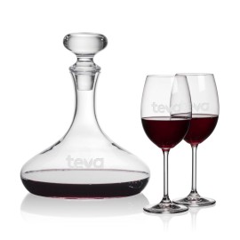 Logo Branded Stratford Decanter & 2 Blyth Wine