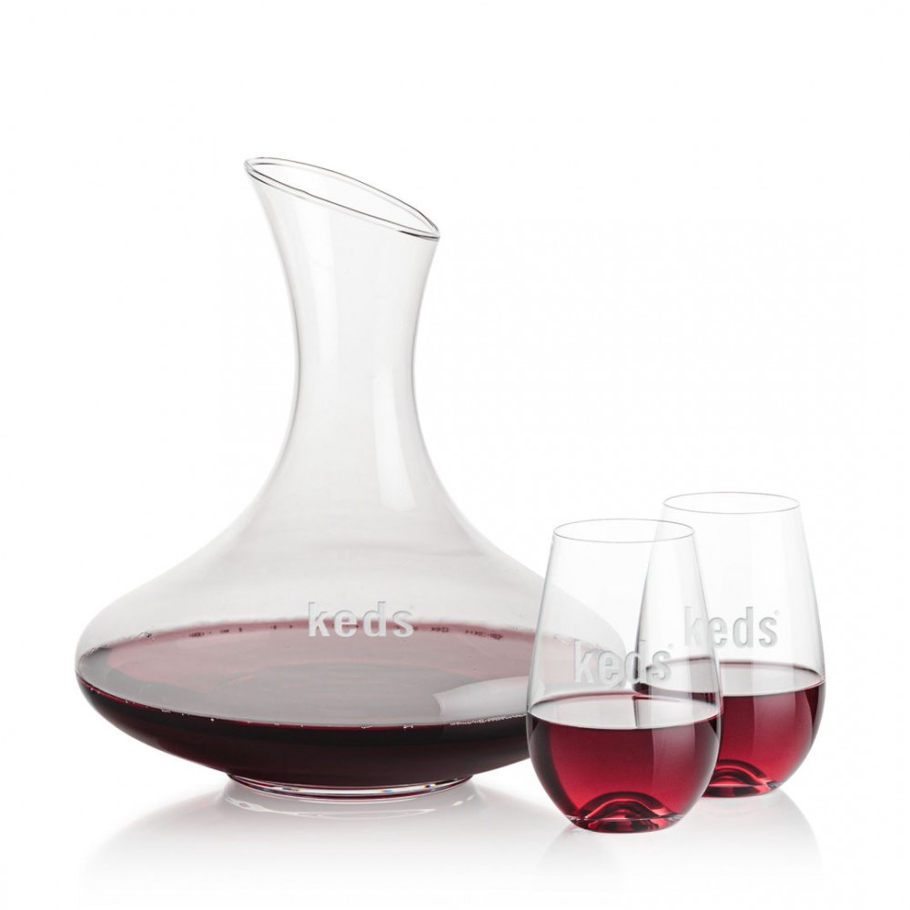Logo Branded Innisfil Carafe & Boston Stemless Wine Logo Branded Innisfil Carafe & Boston Stemless Wine