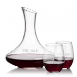 Logo Branded Kanata Carafe & Stanford Stemless Wine