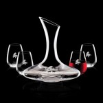 Madagascar Carafe & 4 Brunswick Stemless Wine with Logo