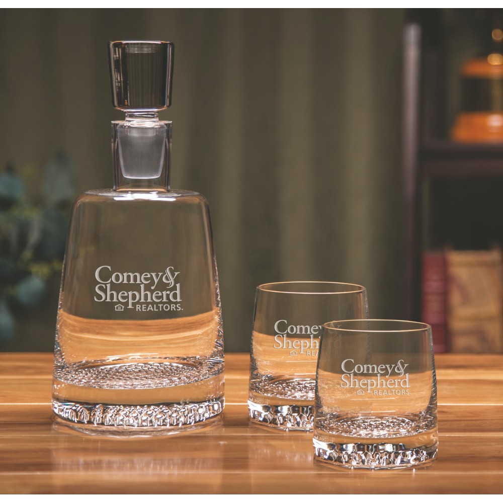 Custom Tundra Whiskey Decanter Set (3pc Set)