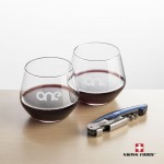 Swiss Force Opener & 2 Mandelay Stemless - Blue with Logo