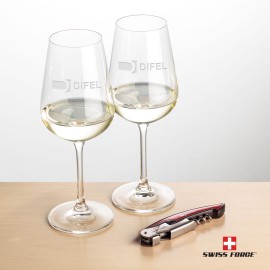 Swiss Force Opener & 2 Laurent Wine - Red with Logo