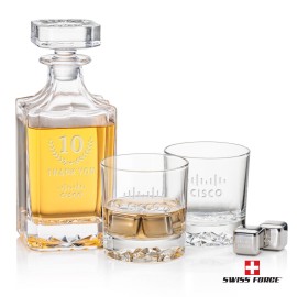 Cassidy Decanter Set & Ice Cubes with Logo