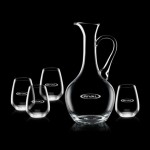 Deane Carafe & 4 Stemless Wine with Logo