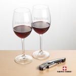 Customized Swiss Force Opener & 2 Coleford Wine - Silver