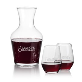 Personalized Summit Carafe & 2 Mandelay Stemless Wine  Personalized Summit Carafe & 2 Mandelay Stemless Wine