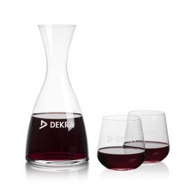 Barham Carafe & 2 Howden Stemless Wine with Logo