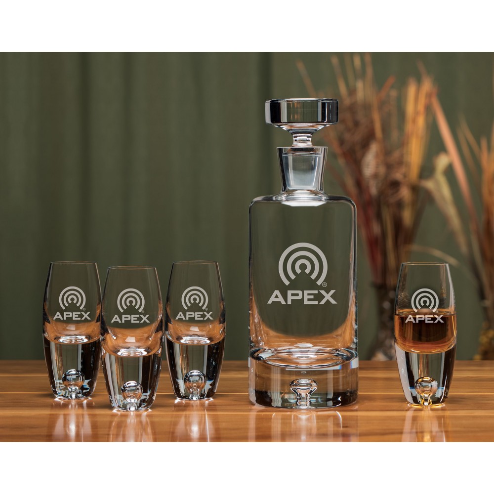 Custom Deluxe Cylinder Decanter 3pc Set Custom Deluxe Cylinder Decanter 3pc Set