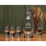 Custom Deluxe Cylinder Decanter 3pc Set