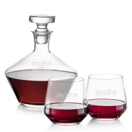Tucson Decanter & Stemless Wine Set with Logo
