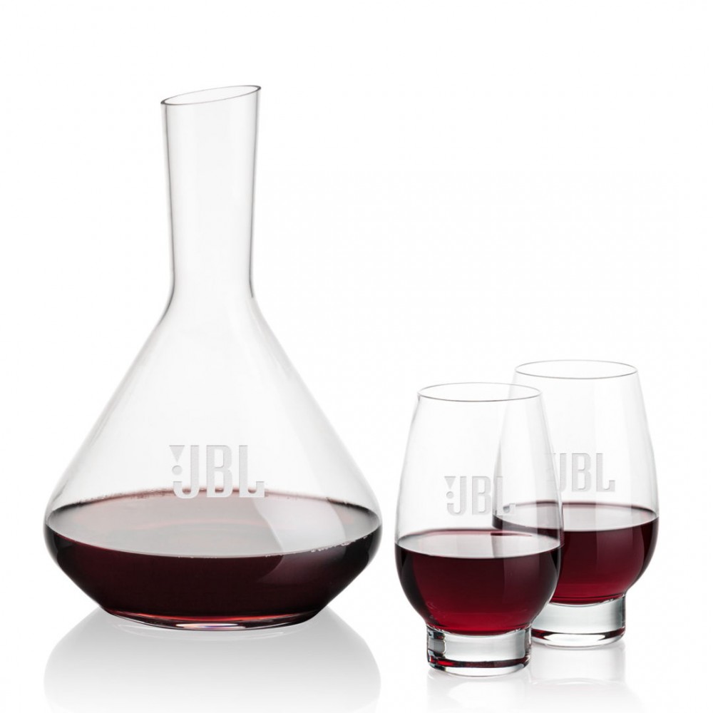 Terrassa Carafe & Glenarden Stemless Wine with Logo