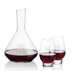 Terrassa Carafe & Glenarden Stemless Wine with Logo