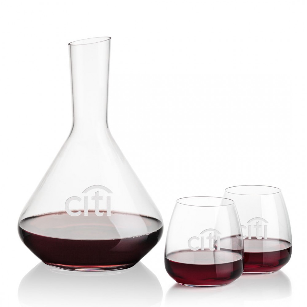 Terrassa Carafe & Hogarth Stemless Wine with Logo Terrassa Carafe & Hogarth Stemless Wine with Logo