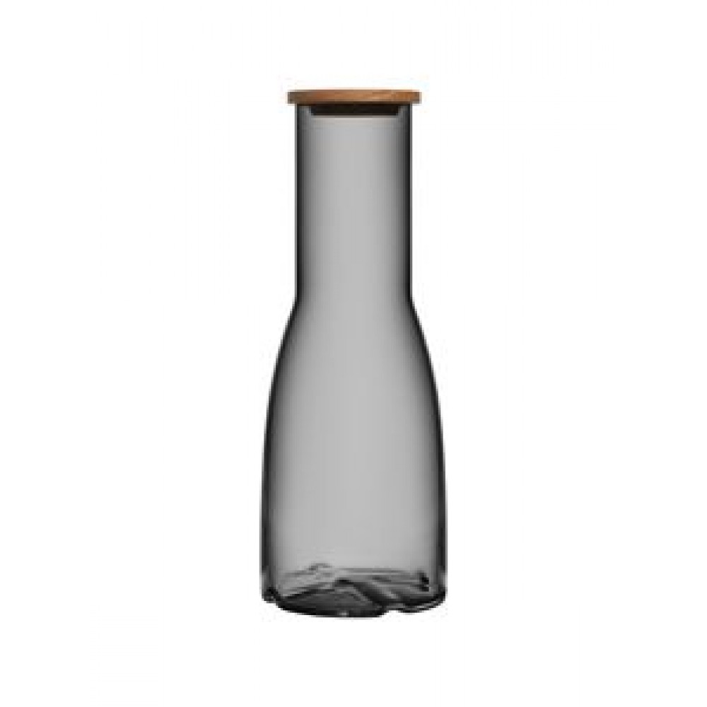 Logo Branded Orrefors Kosta Boda Bruk Carafe W/ Oak Lid (Translucent Smoke Gray) Logo Branded Orrefors Kosta Boda Bruk Carafe W/ Oak Lid (Translucent Smoke Gray)