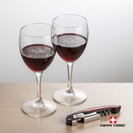Swiss Force Opener & 2 Carberry Wine - Red with Logo