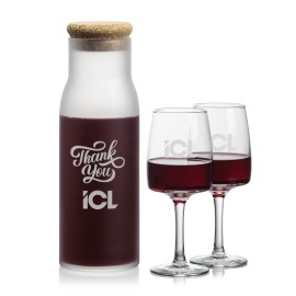 Logo Branded Yarmouth Carafe & 2 Cherwell Wine  Logo Branded Yarmouth Carafe & 2 Cherwell Wine