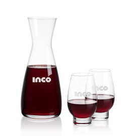 Personalized Portofino Carafe & 2 Glenarden Stemless Wine