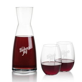 Custom Winchester Carafe & 2 Carlita Stemless  Custom Winchester Carafe & 2 Carlita Stemless