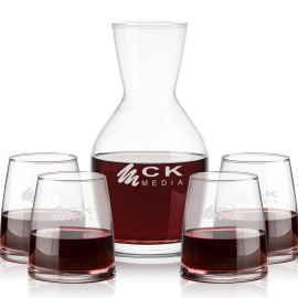Westwood Carafe & 4 Telford Stemless with Logo