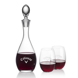 Malvern Decanter & Carlita Stemless Wine with Logo