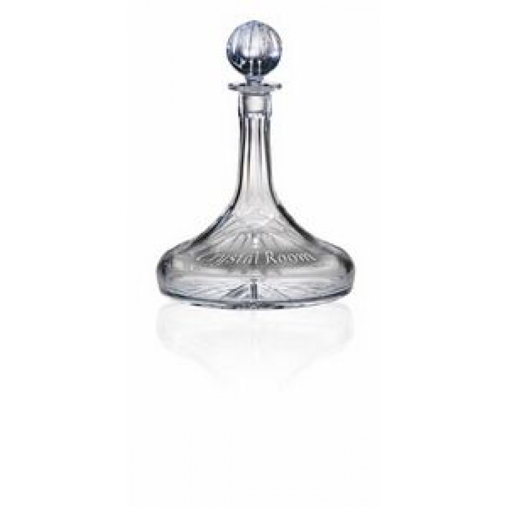 Logo Branded 24% Lead Crystal 32 Oz. Ships Decanter w/ Round Stopper Logo Branded 24% Lead Crystal 32 Oz. Ships Decanter w/ Round Stopper