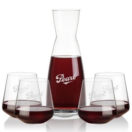 Winchester Carafe & 4 Cannes Stemless with Logo
